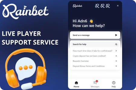 Rain bet casino Live Player Support Service